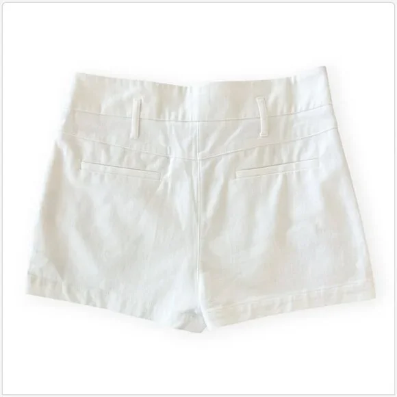 Reiss April White Pleated Front Tailored Shorts Stretch Cotton Summer NWT NEW 8 - Picture 3 of 5